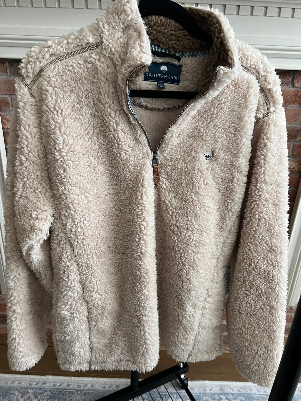The Southern Shirt Company Cream Teddy Sherpa Zip Jacket
